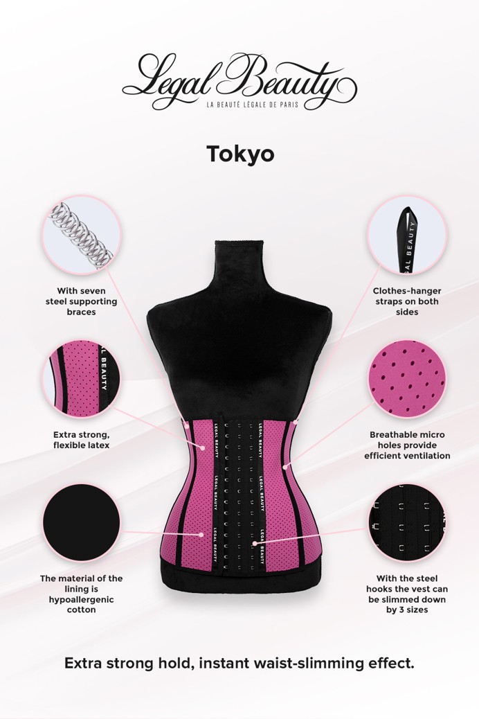 Tokyo - Breathable Waist Trainer - Super pink - 3XL
