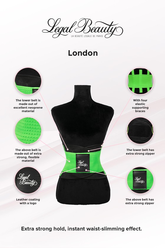 London - Sports Belt with Extra Waistband - Neon green - L