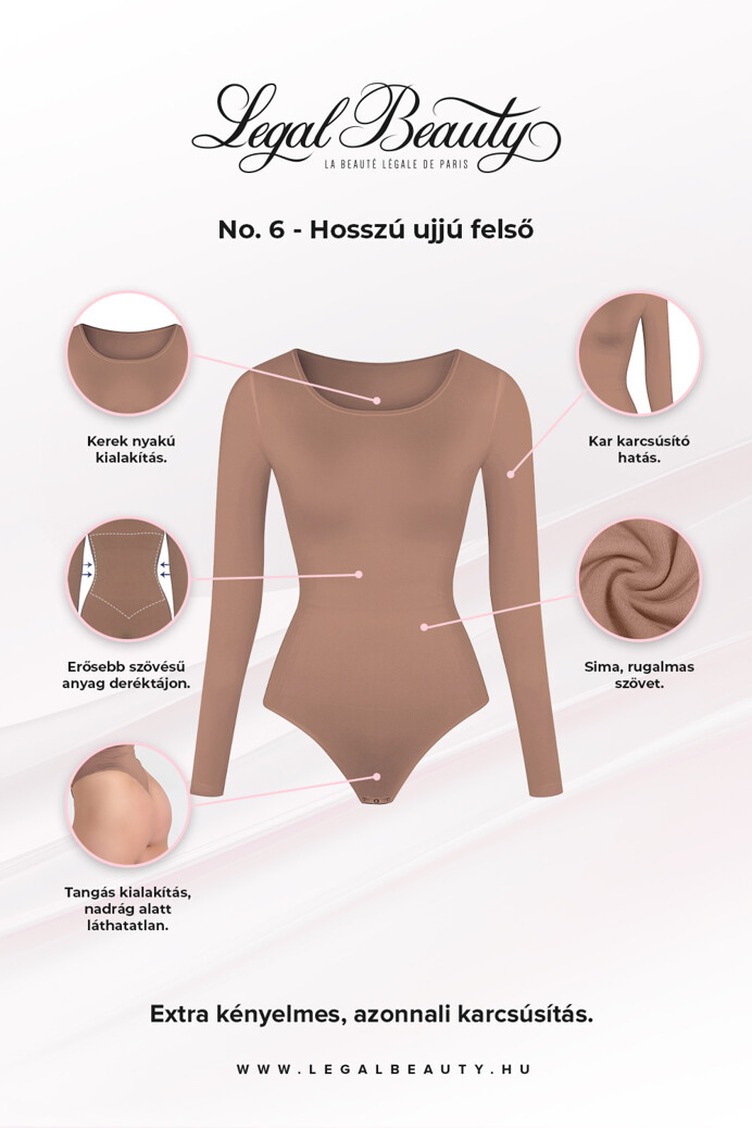 No. 6 - Hosszú ujjú felső - Homokbarna - XS/S