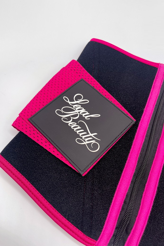 Miami - Zippered sports sauna belt with extra waistband - Barby pink - XS