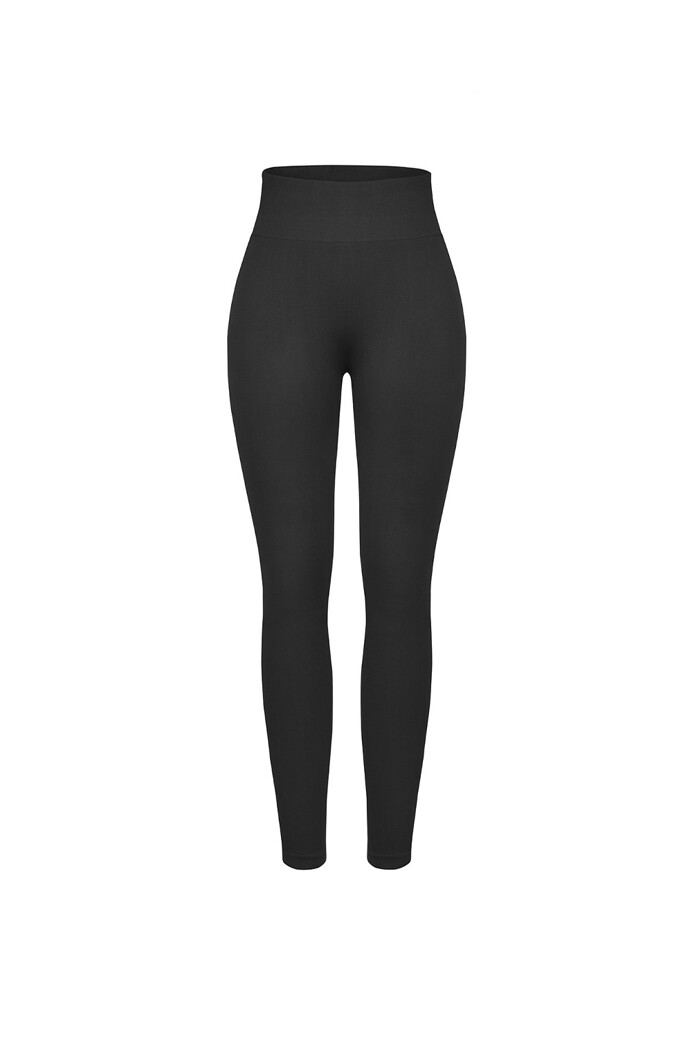SP202 - Popsiemelő magas derekú leggings - Black - XS