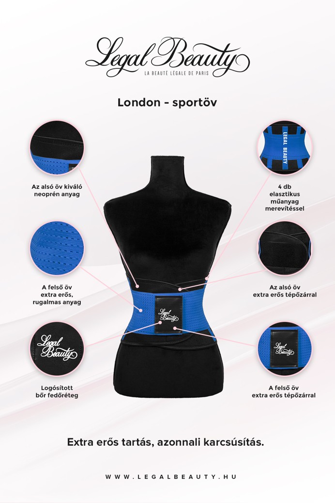 London - Sportöv extra derékpánttal - Égszínkék - XL