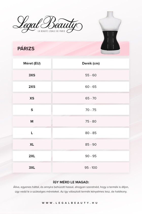 Párizs - Alakformáló fűző - Éjfekete - XL