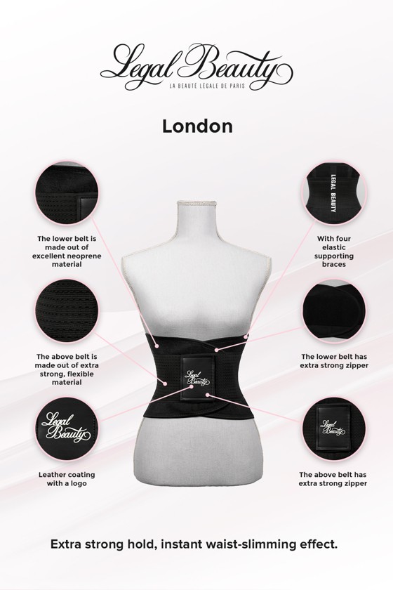 London - Sports Belt with Extra Waistband - Jet black - XL