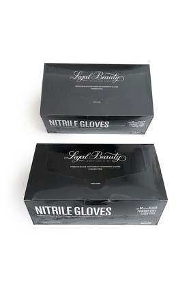 Premium quality Legal Beauty nitrile gloves - black - 60 pcs. - Nitrile gloves - Black - M