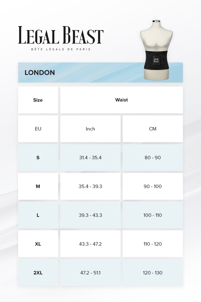 Legal Beast Men London - Sports Belt with Extra Waistband - Phantom black - XL