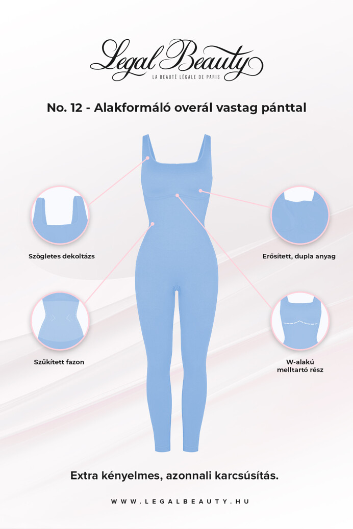 No. 12 - Alakformáló overál vastag pánttal - Pasztellkék - M/L
