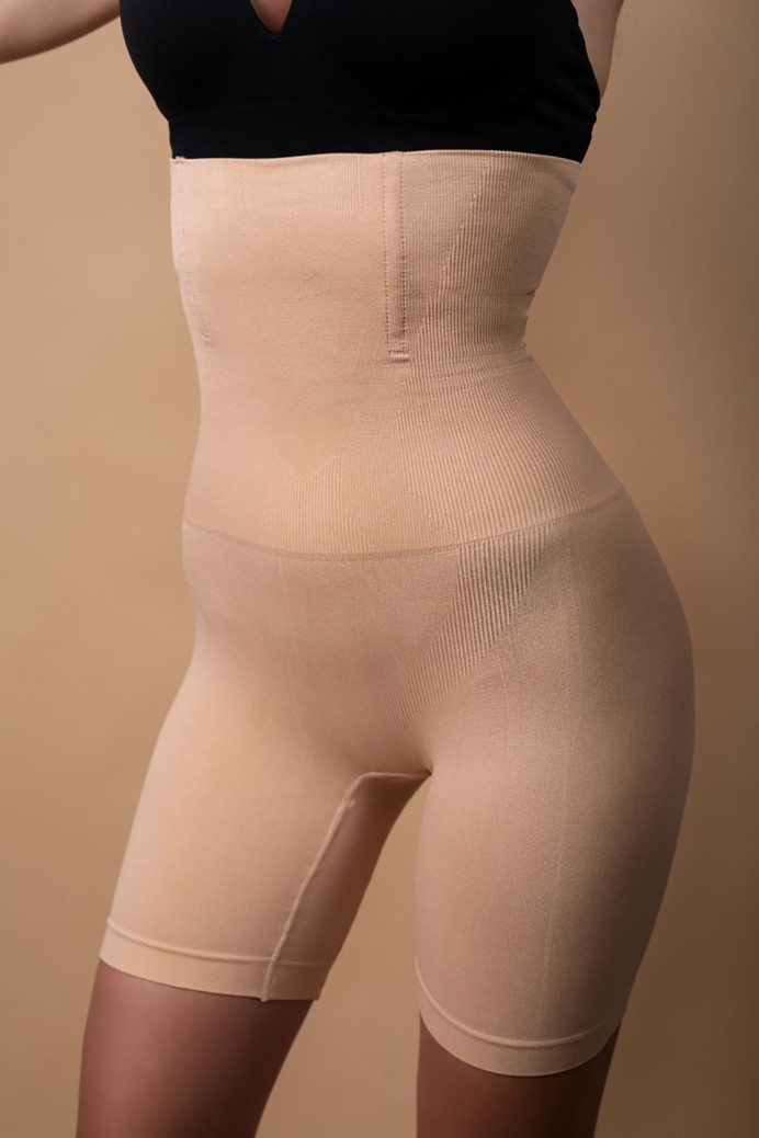 High-waisted shapewear panty - Panty - Toffee cream - Short - M/L