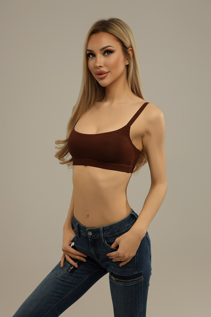 Kényelmes melltartó állítható pánttal - Panty - Chocolate brown - M