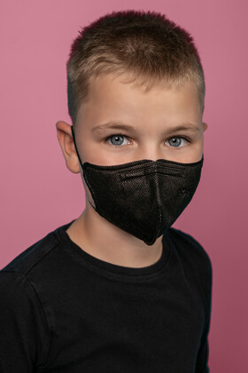 FFP2 (N95 / KN95) 5-layer children's mask - Black - Without valve - 2 pcs - 5-layer