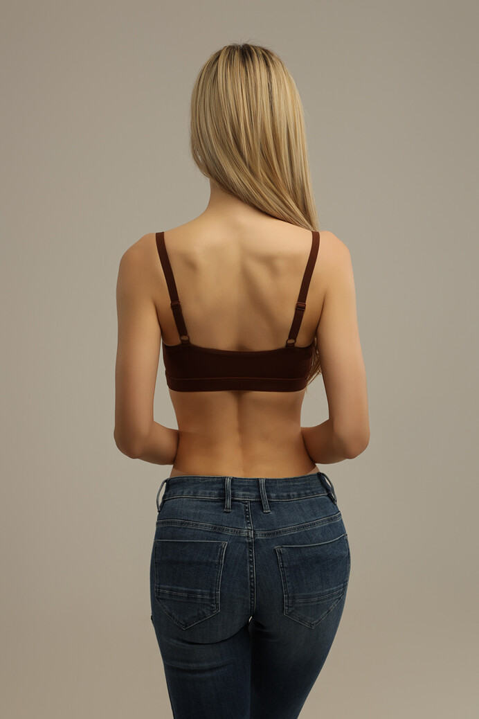 Kényelmes melltartó állítható pánttal - Panty - Chocolate brown - M