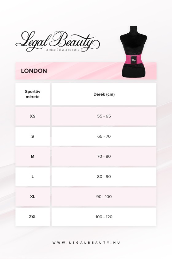London - Sportöv extra derékpánttal - Barby rózsaszín - XL