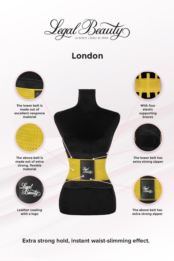 London - Sports Belt with Extra Waistband - Bumblebee yellow - XL