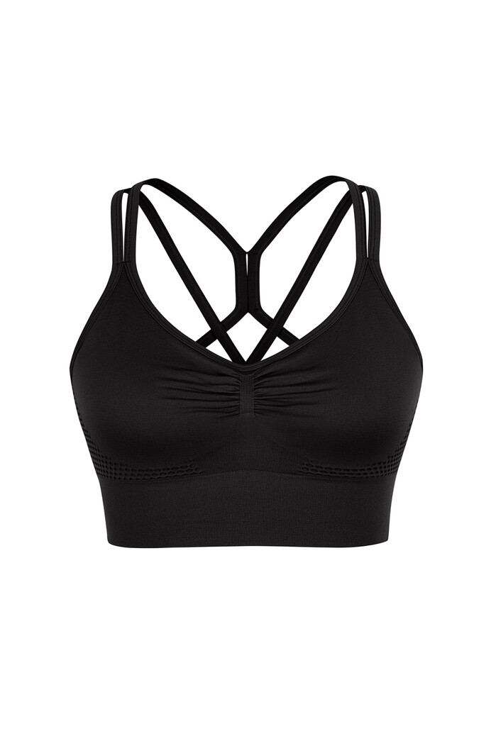 SP201 - Keresztpántos sport top - Black - XS