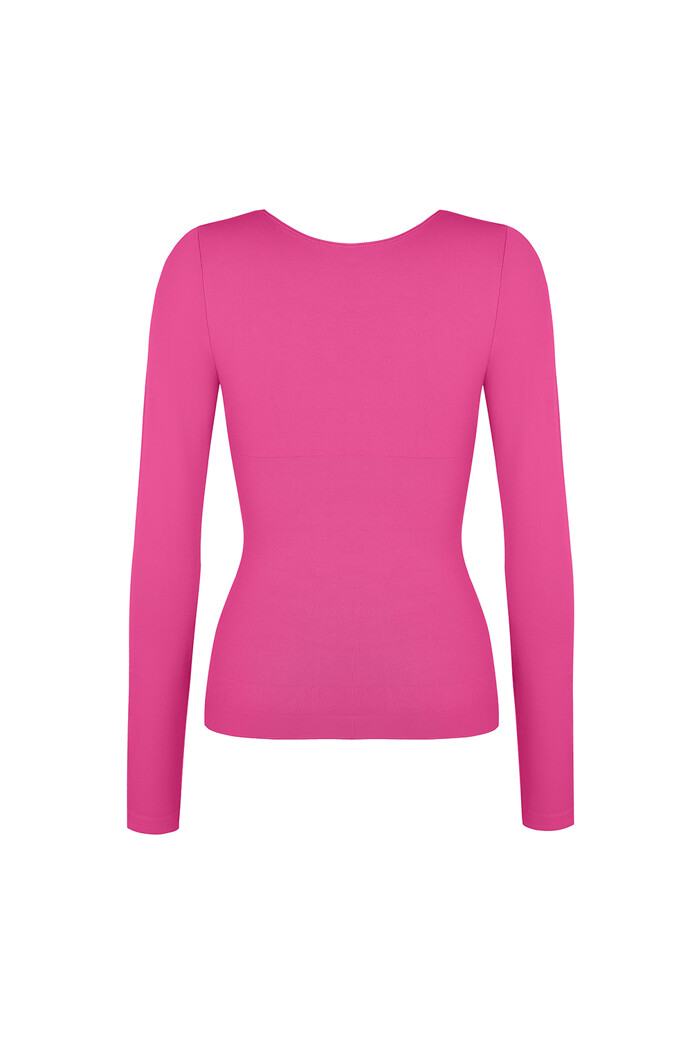 No. 48 - Hosszú ujjú felső mély dekoltázzsal - Pink - XS