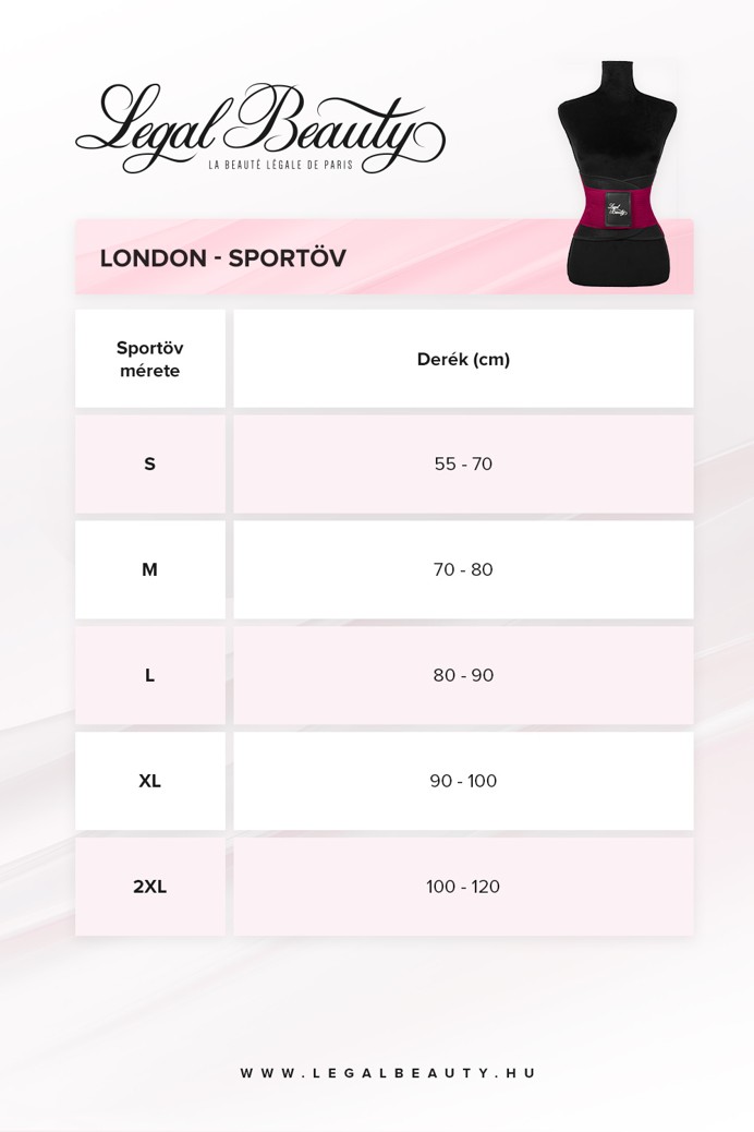 London - Sportöv extra derékpánttal - Rubinvörös - XL