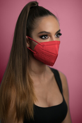 Jiada FFP2 CE 0370 red mask without valve- 20 pcs - red