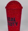 Hollywood - Dupla falú szívószálas műanyag pohár - Piros/fekete - 480 ml