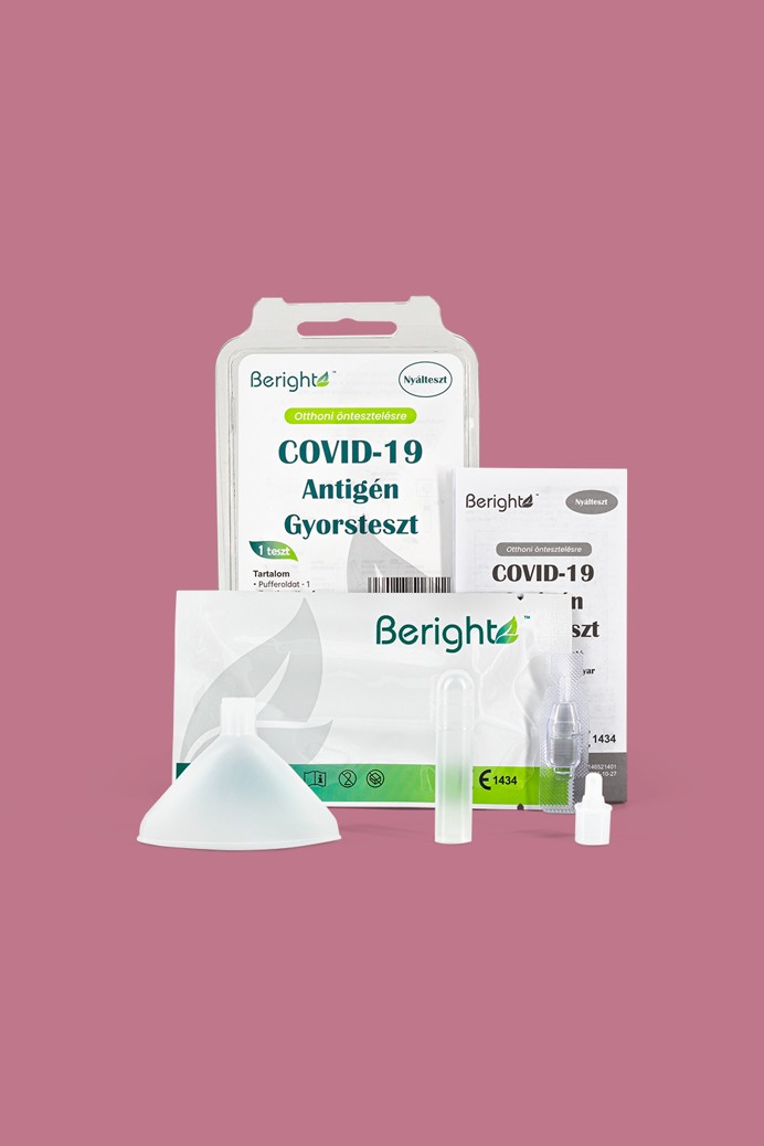 ALLTEST Beright COVID-19 gyorsteszt otthoni felhasználásra - 1 db tesztkészlet - SARS-CoV-2 teszt lejárati idővel - 1 db - Antigén (Ag) Nyál - 2025-10-31