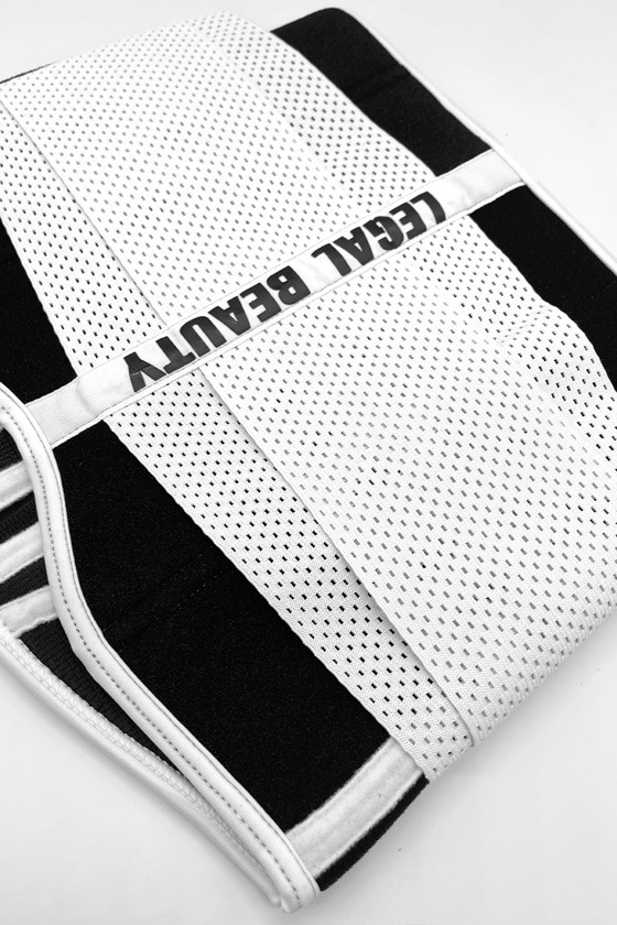 Miami - Zippered sports sauna belt with extra waistband - White - XXL