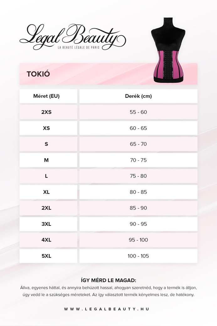 Tokió - Lyukacsos alakformáló fűző - Szuper rózsaszín - XL