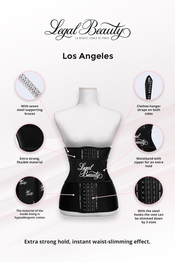Los Angeles long torso - Waist Trainer with Waistband - Jet black - XS