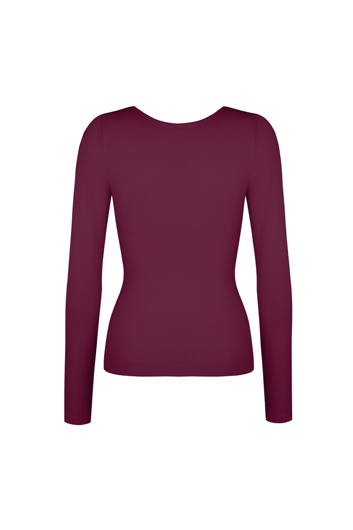 No. 48 - Hosszú ujjú felső mély dekoltázzsal - Burgundy - XS